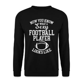 Now You Know What A Sexy Football Player Looks Lik - Unisex Pullover - Schwarz - Vorne - Alina (178cm) & Michal (187cm)