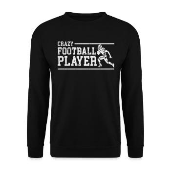 Crazy Football Player - Football Season Football G - Unisex Pullover - Schwarz - Vorne - Alina (178cm) & Michal (187cm)