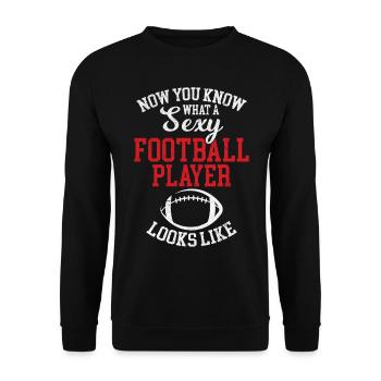 Now You Know What A Sexy Football Player Looks Lik - Unisex Pullover - Schwarz - Vorne - Alina (178cm) & Michal (187cm)
