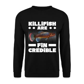 Killifish Quarium Fish - Unisex Sweatshirt - black - Front - Alina (178cm) & Michal (187cm)