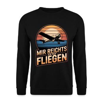 J’en ai assez, je vais voler, pilote, aviateur, avion - Sweat-shirt Unisexe - noir - Devant - Alina (178cm) & Michal (187cm)