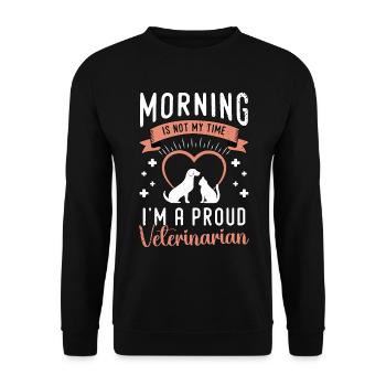 Veterinary Medicine Morning Is Not My Vet Clinic - Unisex Pullover - Schwarz - Vorne - Alina (178cm) & Michal (187cm)