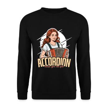 Musique d’accordéon Vous pouvez vous sentir passionné de musique folklorique - Sweat-shirt Unisexe - noir - Devant - Alina (178cm) & Michal (187cm)