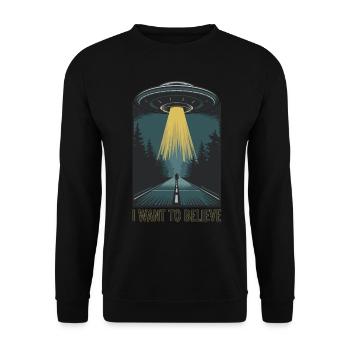 Je veux croire - Sweat-shirt Unisexe - noir - Devant - Alina (178cm) & Michal (187cm)