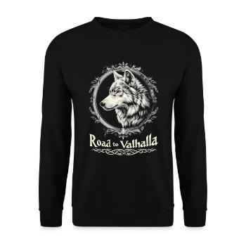 En route vers le Valhalla Viking Wolf Design - Sweat-shirt Unisexe - noir - Devant - Alina (178cm) & Michal (187cm)