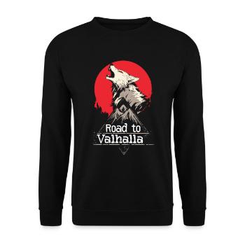 Wolf Road vers Valhalla Red Moon - Sweat-shirt Unisexe - noir - Devant - Alina (178cm) & Michal (187cm)