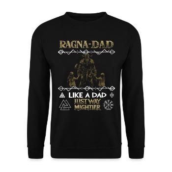 RAGNA-DAD Viking father with children for Father's Day - Unisex Sweatshirt - black - Front - Alina (178cm) & Michal (187cm)