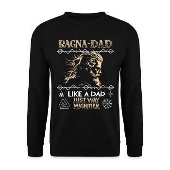 RAGNA-DAD Viking profile for Father's Day - Unisex Sweatshirt - black - Front - Alina (178cm) & Michal (187cm)