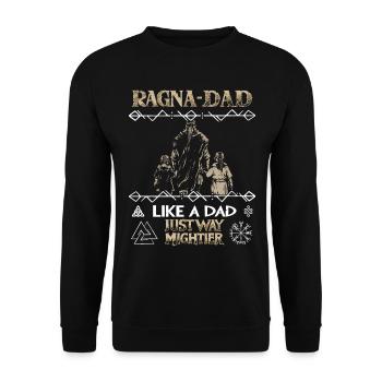 RAGNA-DAD Viking father with children for Father's Day - Unisex Sweatshirt - black - Front - Alina (178cm) & Michal (187cm)