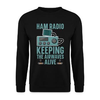 Ham Radio Amateurfunk Amateurfunker Radio - Unisex Pullover - Schwarz - Vorne - Alina (178cm) & Michal (187cm)