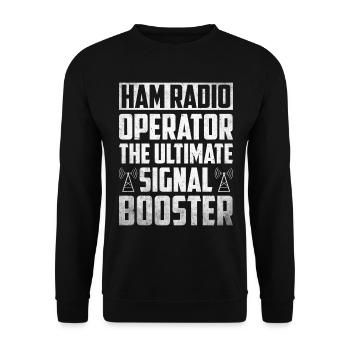 Ham Radio Amateurfunk Amateurfunker Radio - Unisex Pullover - Schwarz - Vorne - Alina (178cm) & Michal (187cm)