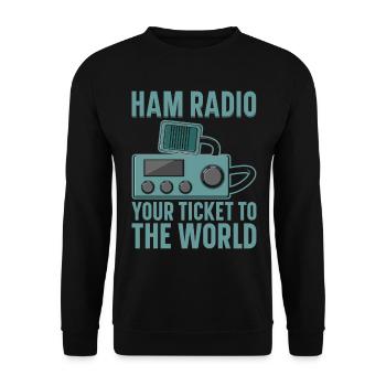 Ham Radio Amateurfunk Amateurfunker Radio - Unisex Pullover - Schwarz - Vorne - Alina (178cm) & Michal (187cm)