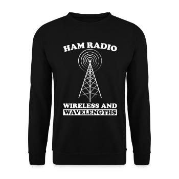 Ham Radio Amateurfunk Amateurfunker Radio - Unisex Pullover - Schwarz - Vorne - Alina (178cm) & Michal (187cm)