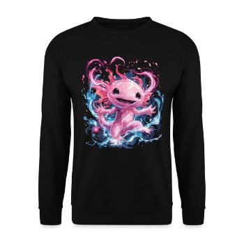 Axolotl magique à l’énergie lumineuse - Sweat-shirt Unisexe - noir - Devant - Alina (178cm) & Michal (187cm)