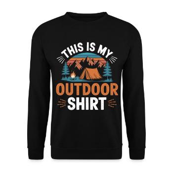 This is my OUTDOOR Shirt Camping - Unisex Sweatshirt - black - Front - Alina (178cm) & Michal (187cm)