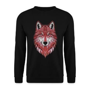 Wild line : Le loup en ligne de mire - Sweat-shirt Unisexe - noir - Devant - Alina (178cm) & Michal (187cm)