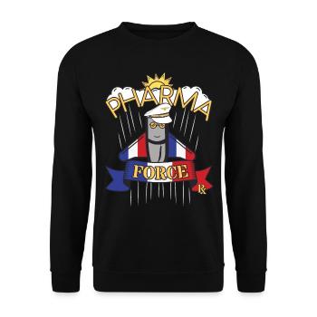 Apotheke Frankreich Pharma Force - Unisex Pullover - Schwarz - Vorne - Alina (178cm) & Michal (187cm)