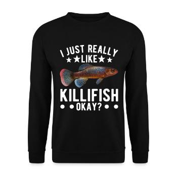 Killifish Quarium Fish - Unisex Sweatshirt - black - Front - Alina (178cm) & Michal (187cm)