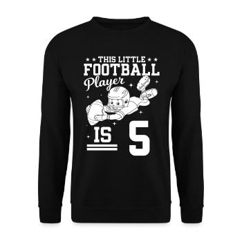 5ème Anniversaire Footballeur - 5 ans Footbal - Sweat-shirt Unisexe - noir - Devant - Alina (178cm) & Michal (187cm)