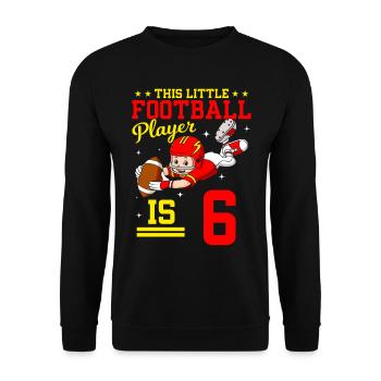 6ème anniversaire Joueur de football - Sweat-shirt Unisexe - noir - Devant - Alina (178cm) & Michal (187cm)