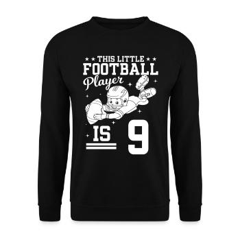 9th Birthday Football player - 9 Years Old Footbal - Unisex Pullover - Schwarz - Vorne - Alina (178cm) & Michal (187cm)