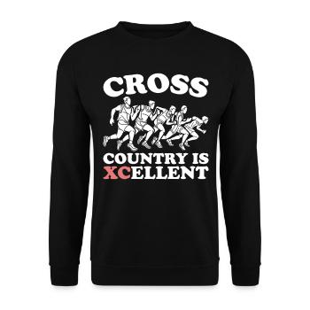XC Running Cross Country Runner XC Runner - Unisex Pullover - Schwarz - Vorne - Alina (178cm) & Michal (187cm)
