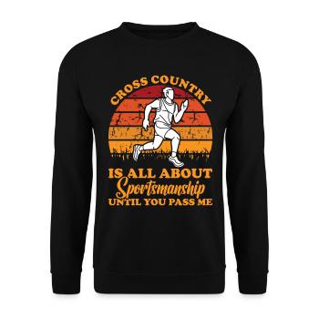 XC Running Cross Country Runner XC Runner - Unisex Pullover - Schwarz - Vorne - Alina (178cm) & Michal (187cm)