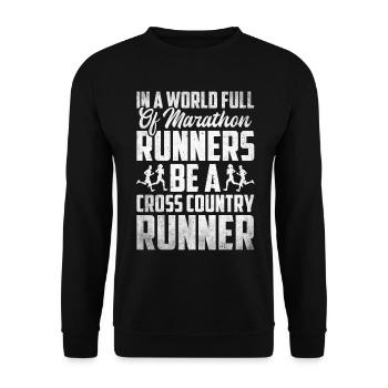 XC Running Cross Country Runner XC Runner - Unisex Pullover - Schwarz - Vorne - Alina (178cm) & Michal (187cm)