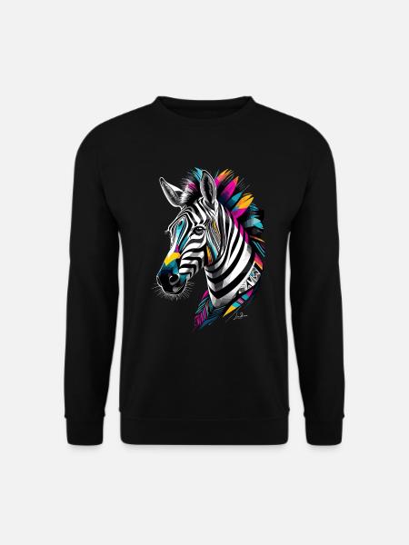 Multicolor Tribal Geometric Zebra - Unisex Sweatshirt - black