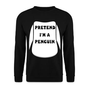 Pretend I'm a Penguin - Lustiges Pinguin Kostüm - Unisex Pullover - Schwarz - Vorne - Alina (178cm) & Michal (187cm)
