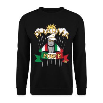 Apotheke Italien Pharma Force - Unisex Pullover - Schwarz - Vorne - Alina (178cm) & Michal (187cm)