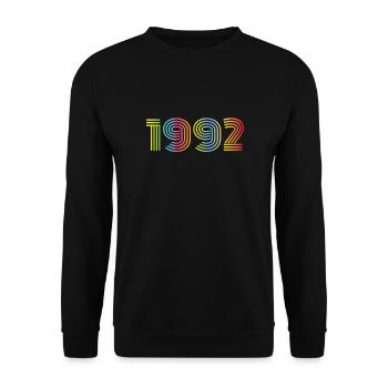 1992 Birthday Funky Year - Unisex Sweatshirt - black - Front - Alina (178cm) & Michal (187cm)