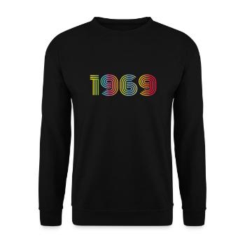 1969 Birthday Funky Year - Unisex Sweatshirt - black - Front - Alina (178cm) & Michal (187cm)