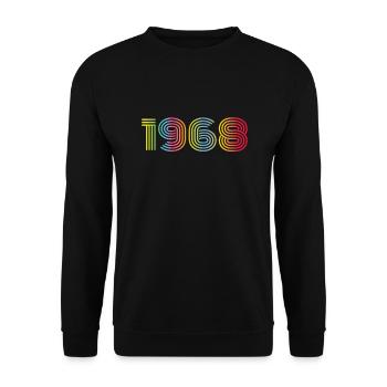 1968 Anniversaire Funky Année - Sweat-shirt Unisexe - noir - Devant - Alina (178cm) & Michal (187cm)