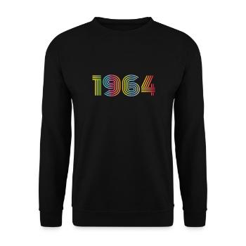 1964 Birthday Funky Year - Unisex Sweatshirt - black - Front - Alina (178cm) & Michal (187cm)