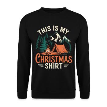 Camping Noël Tenue de Noël en plein air - Sweat-shirt Unisexe - noir - Devant - Alina (178cm) & Michal (187cm)