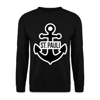 St. Pauli Anker Reeperbahn Kiez - Sweat-shirt Unisexe - noir - Devant - Alina (178cm) & Michal (187cm)