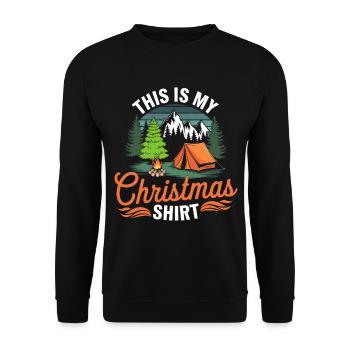 Camping Noël Tenue de Noël en plein air - Sweat-shirt Unisexe - noir - Devant - Alina (178cm) & Michal (187cm)