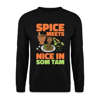 Som Tam Thai Papaya Salad Thai Salad Thai Food - Unisex Sweatshirt - black - Front - Alina (178cm) & Michal (187cm)