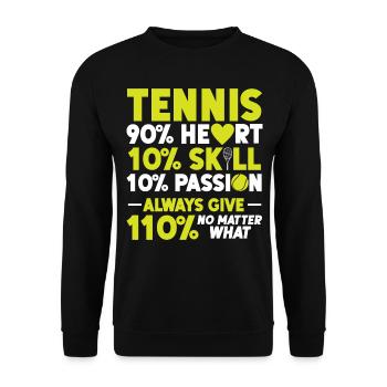 Drôle de joueur de tennis Raquette Tennis - Sweat-shirt Unisexe - noir - Devant - Alina (178cm) & Michal (187cm)