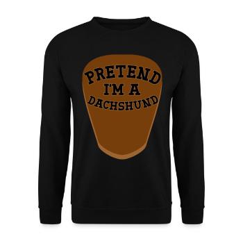 Faire semblant d’être un teckel - Déguisement de teckel drôle - Sweat-shirt Unisexe - noir - Devant - Alina (178cm) & Michal (187cm)