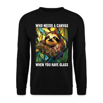Vitrail artiste Vitrail Art - Sweat-shirt Unisexe - noir - Devant - Alina (178cm) & Michal (187cm)