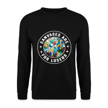 Vitrail artiste Vitrail Art - Sweat-shirt Unisexe - noir - Devant - Alina (178cm) & Michal (187cm)
