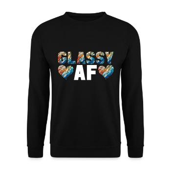 Vitrail artiste Vitrail Art - Sweat-shirt Unisexe - noir - Devant - Alina (178cm) & Michal (187cm)