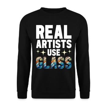 Vitrail artiste Vitrail Art - Sweat-shirt Unisexe - noir - Devant - Alina (178cm) & Michal (187cm)