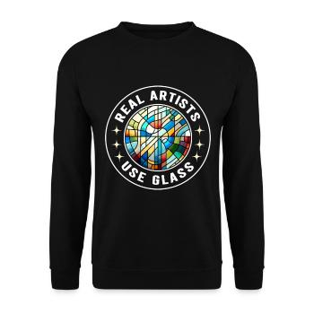 Vitrail artiste Vitrail Art - Sweat-shirt Unisexe - noir - Devant - Alina (178cm) & Michal (187cm)