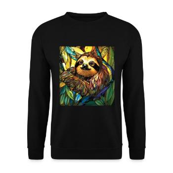 Vitrail artiste Vitrail Art - Sweat-shirt Unisexe - noir - Devant - Alina (178cm) & Michal (187cm)