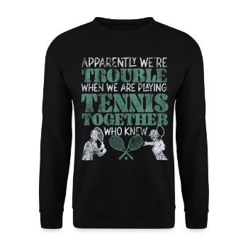 Drôle de joueur de tennis raquette amis - Sweat-shirt Unisexe - noir - Devant - Alina (178cm) & Michal (187cm)