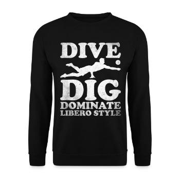 Volleyball Libero - Unisex Sweatshirt - black - Front - Alina (178cm) & Michal (187cm)