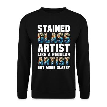 Vitrail artiste Vitrail Art - Sweat-shirt Unisexe - noir - Devant - Alina (178cm) & Michal (187cm)